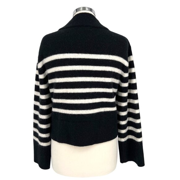 J.Crew Striped Supersoft Sweater Textured Black White Size XS - Picture 8 of 14